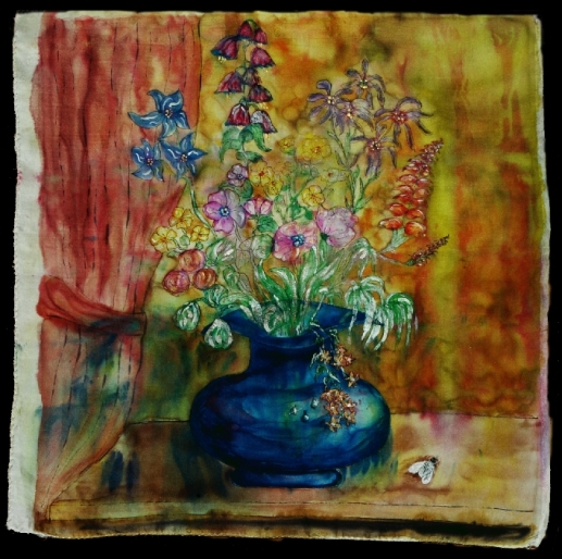 Seidenbild "Vase"